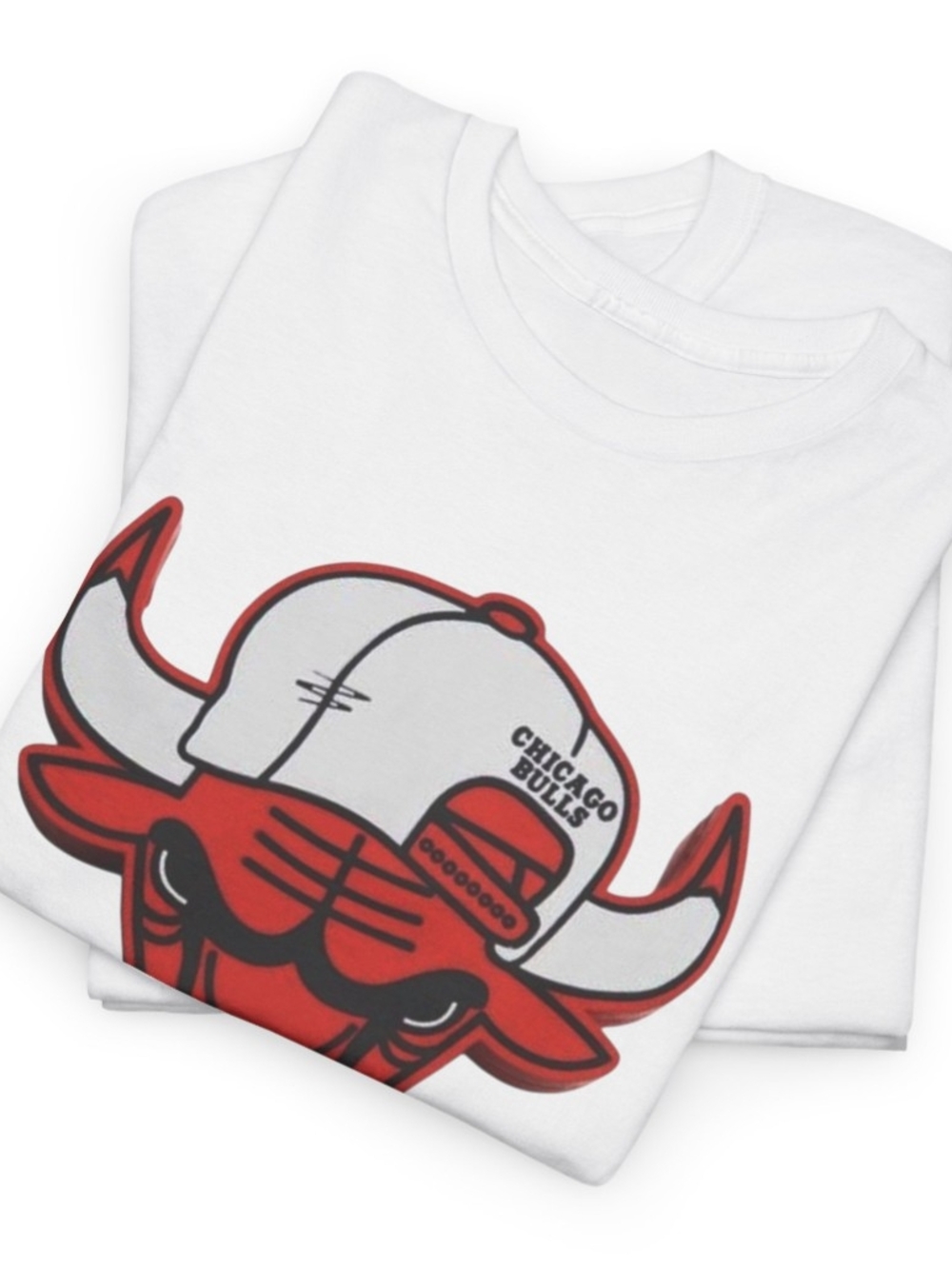 Chicago Bulls Graphic Tee - White with Red Logo - Picture 2 of 2